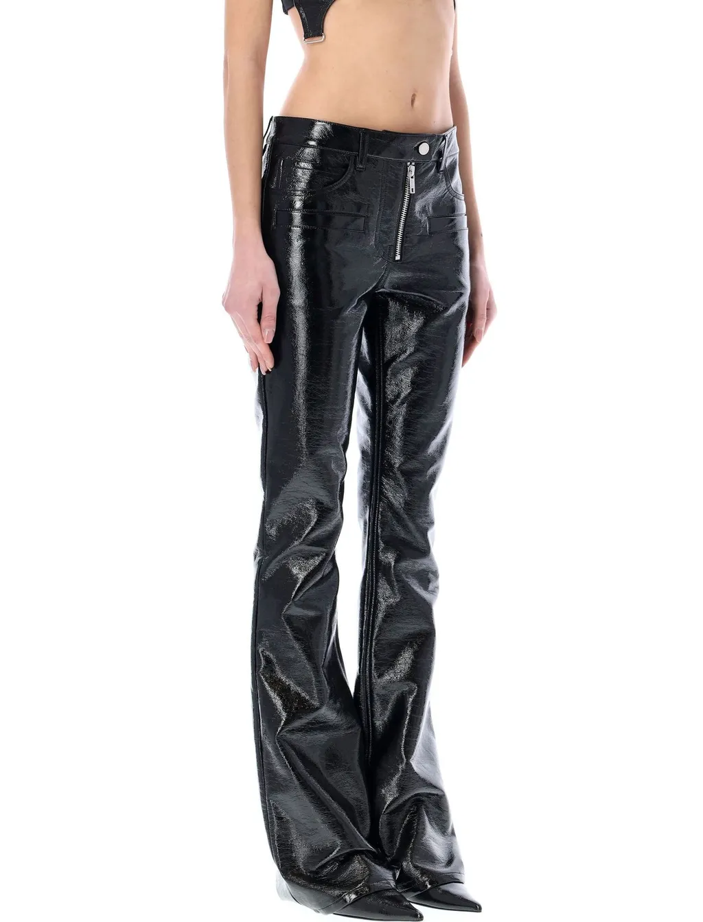 Logo Embroidered Zipped Pants
