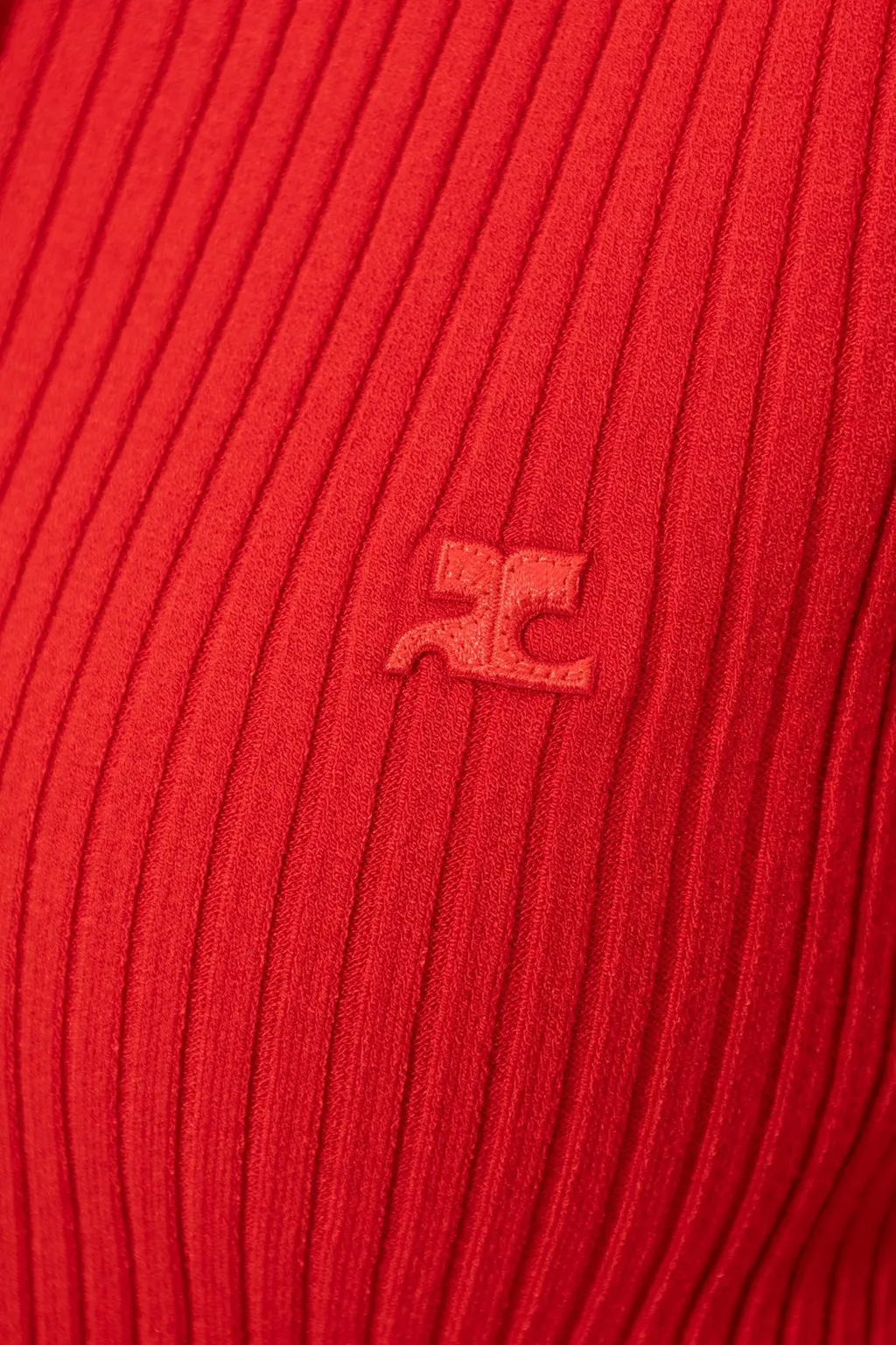 Logo Patch Ribbed Shirt-Sleeve Polo Shirt