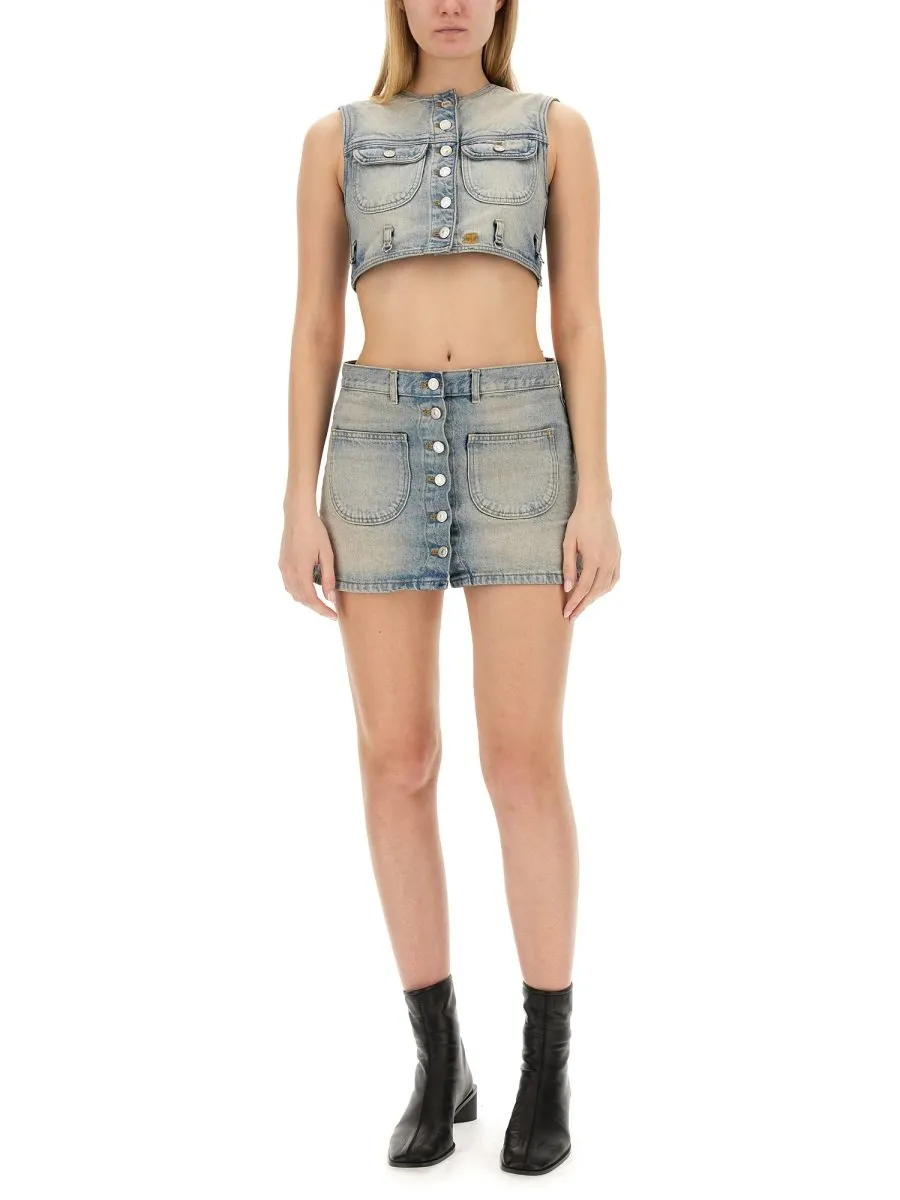 Multiflex Denim Mini Skirt