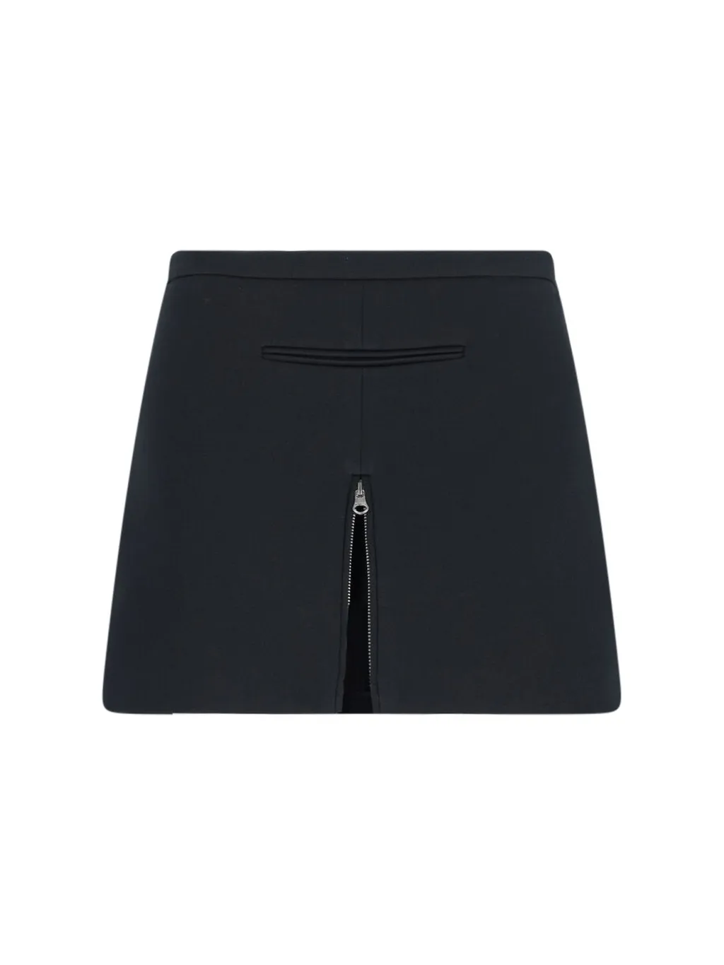 Mid-Rise Zip-Detailed Twill Mini Skirt