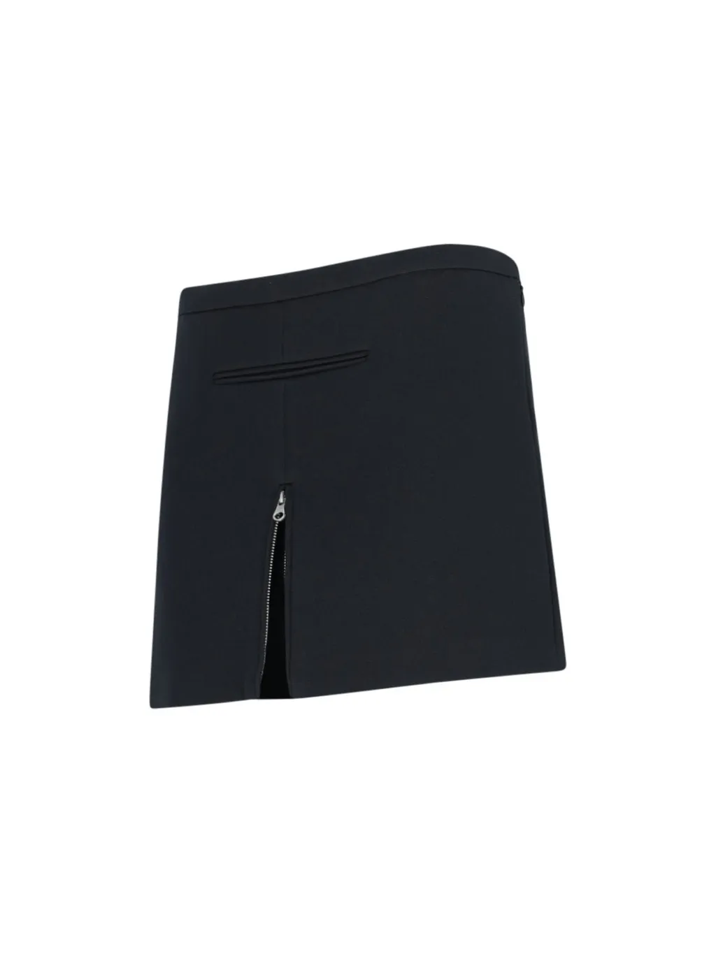 Mid-Rise Zip-Detailed Twill Mini Skirt