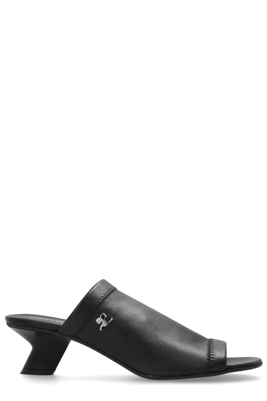 Logo Plaque Open-Toe Mules