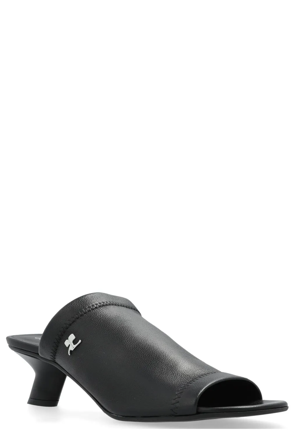 Logo Plaque Open-Toe Mules