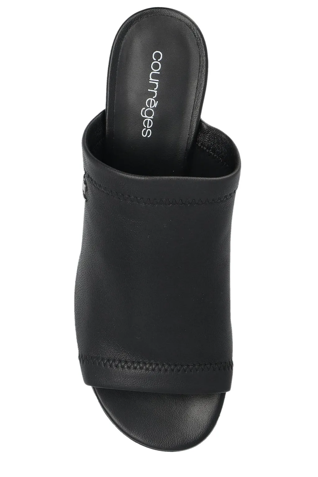 Logo Plaque Open-Toe Mules