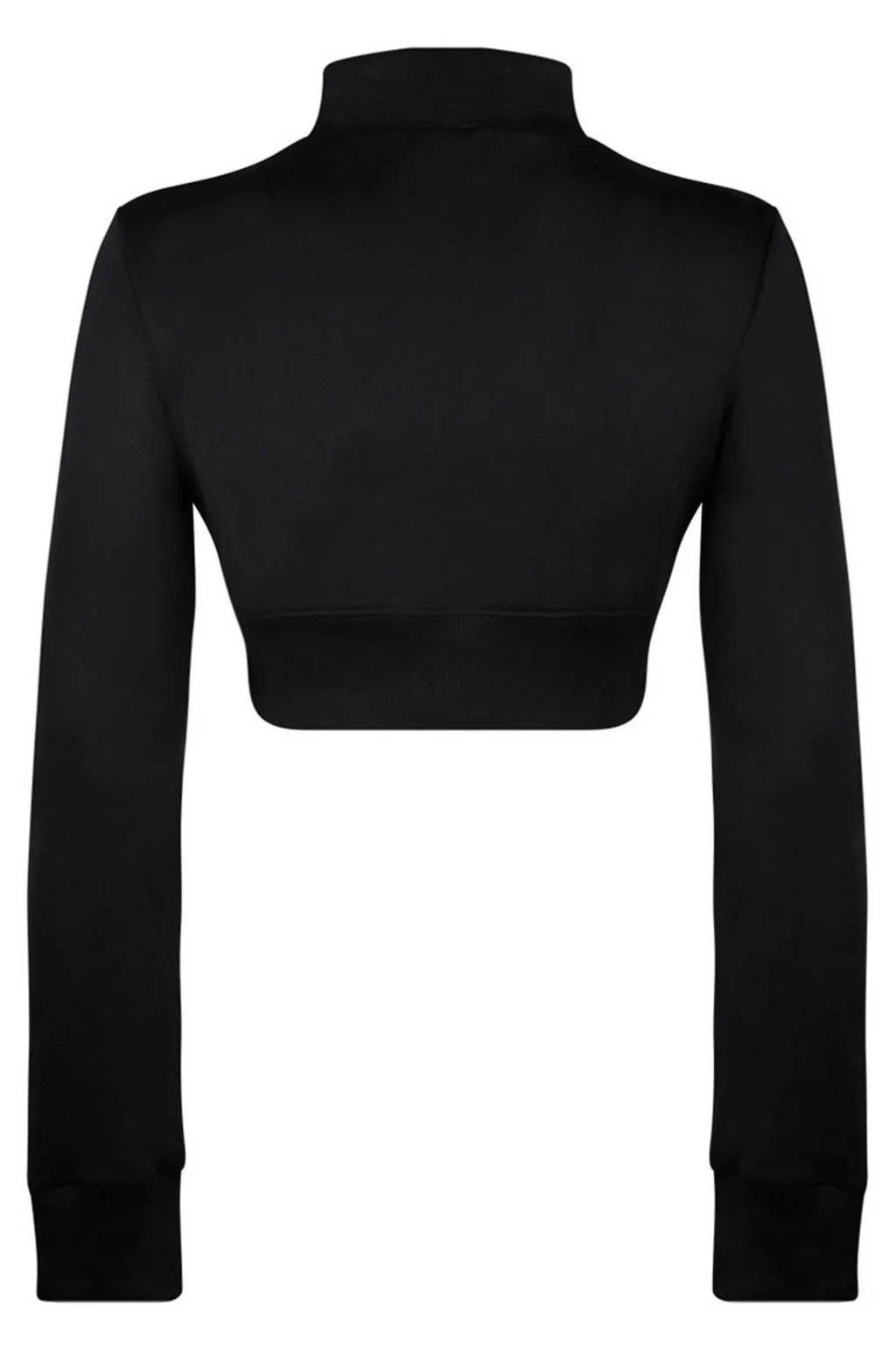 Ribbed Long-Sleeved Cropped Sweatshirt