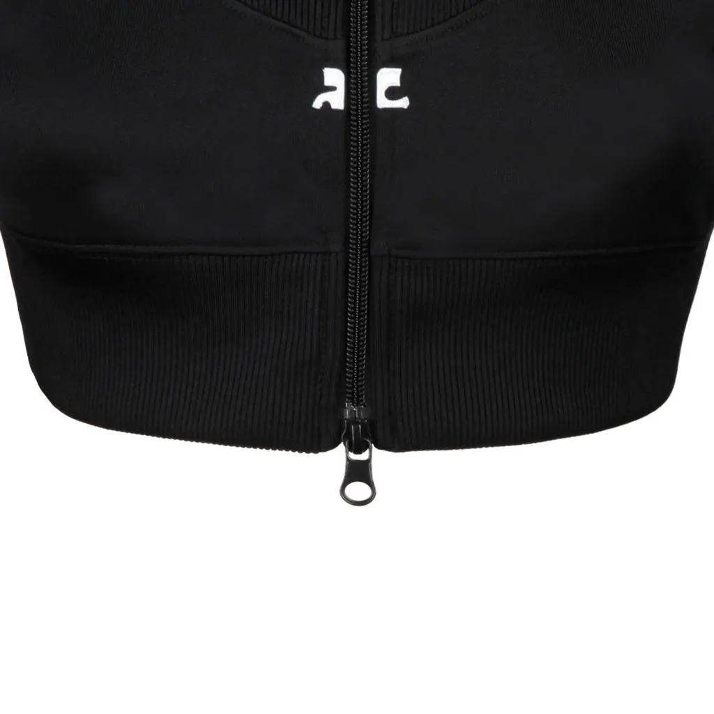 Ribbed Long-Sleeved Cropped Sweatshirt