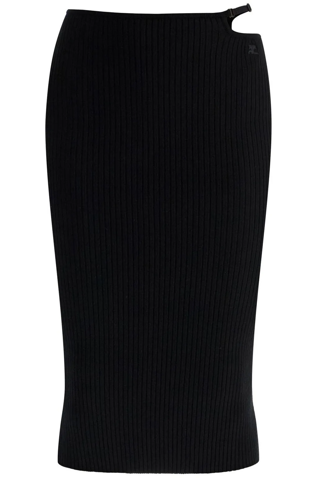 Logo Embroidered Knitted Midi Skirt
