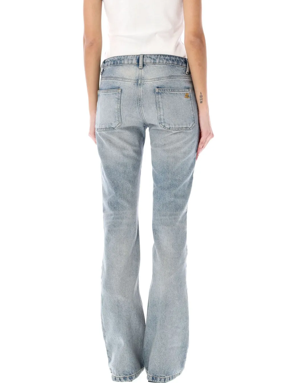 Logo Embroidered Bootcut Jeans
