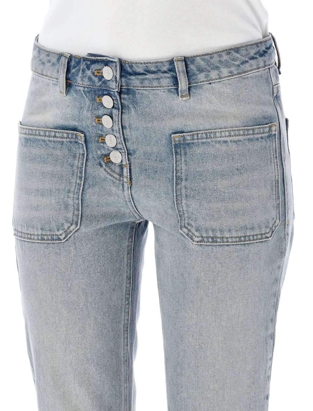 Logo Embroidered Bootcut Jeans
