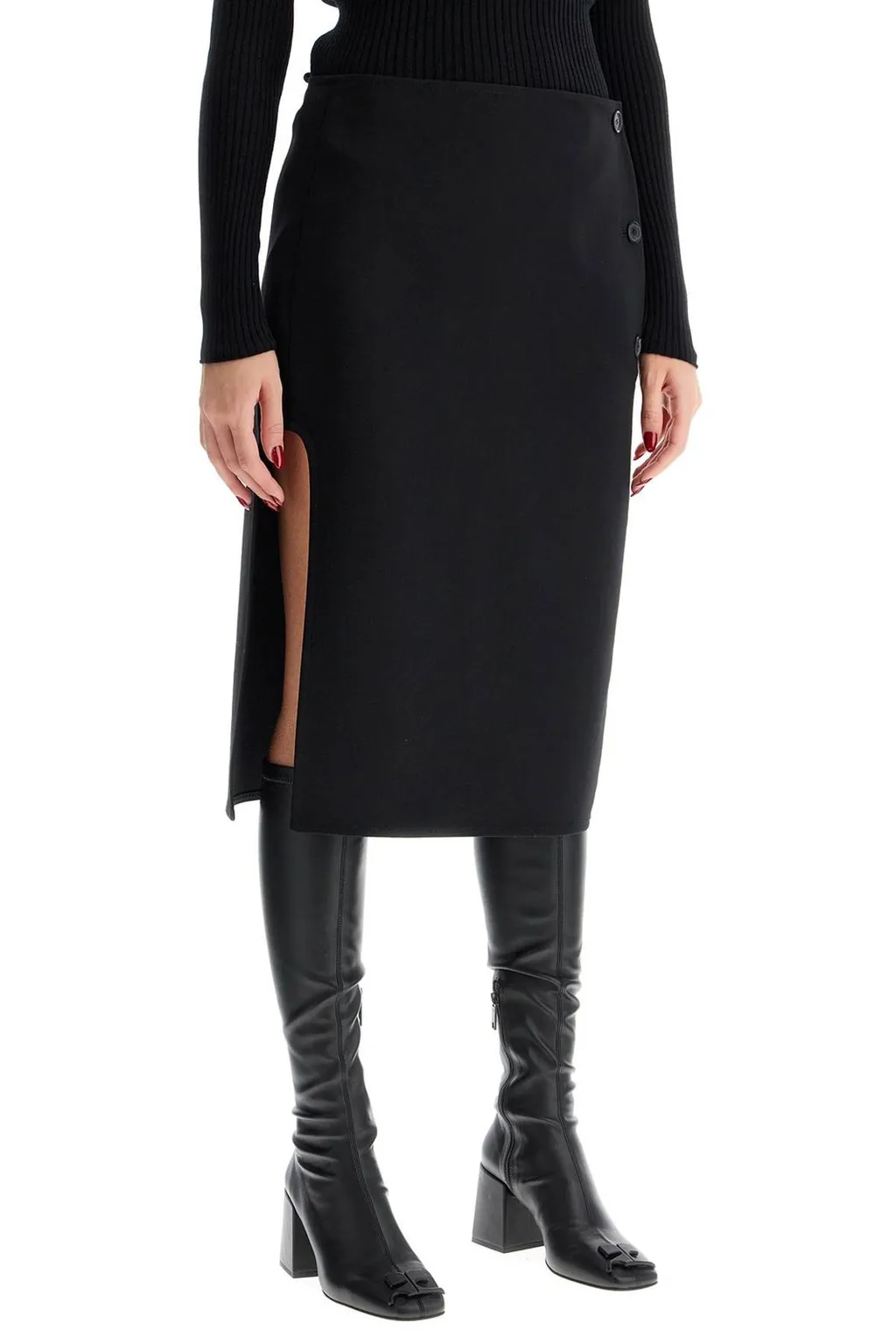 Oblique Tailored Midi Skirt