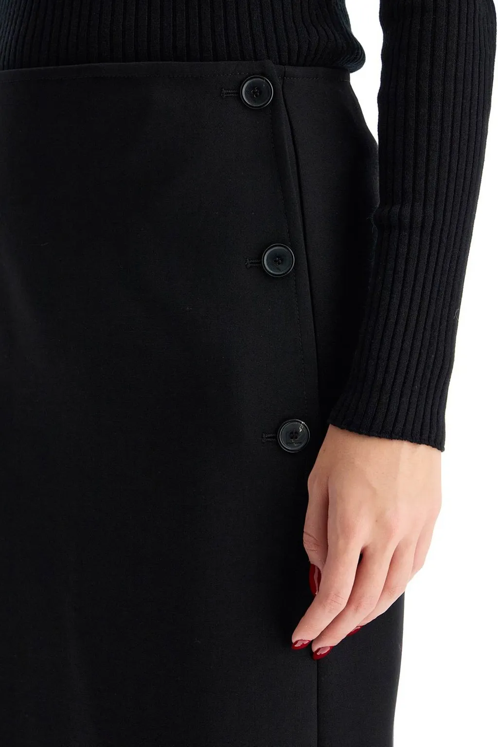 Oblique Tailored Midi Skirt