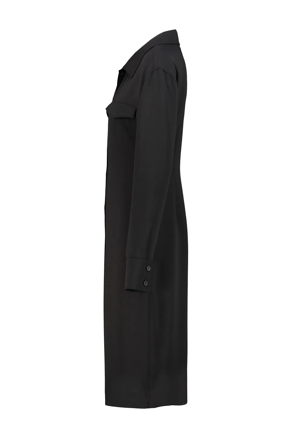 Long-Sleeved Midi Shirt Dress