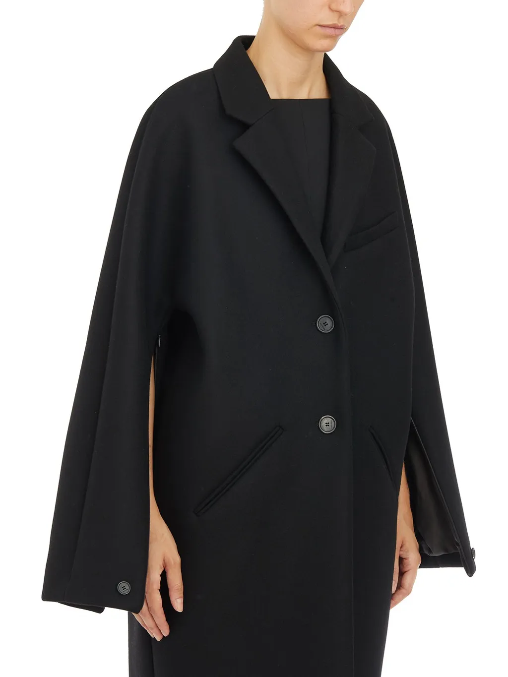 Cocoon Single-Breasted Long Coat