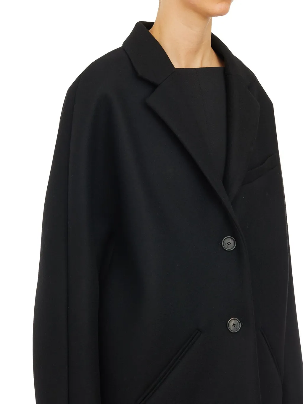 Cocoon Single-Breasted Long Coat