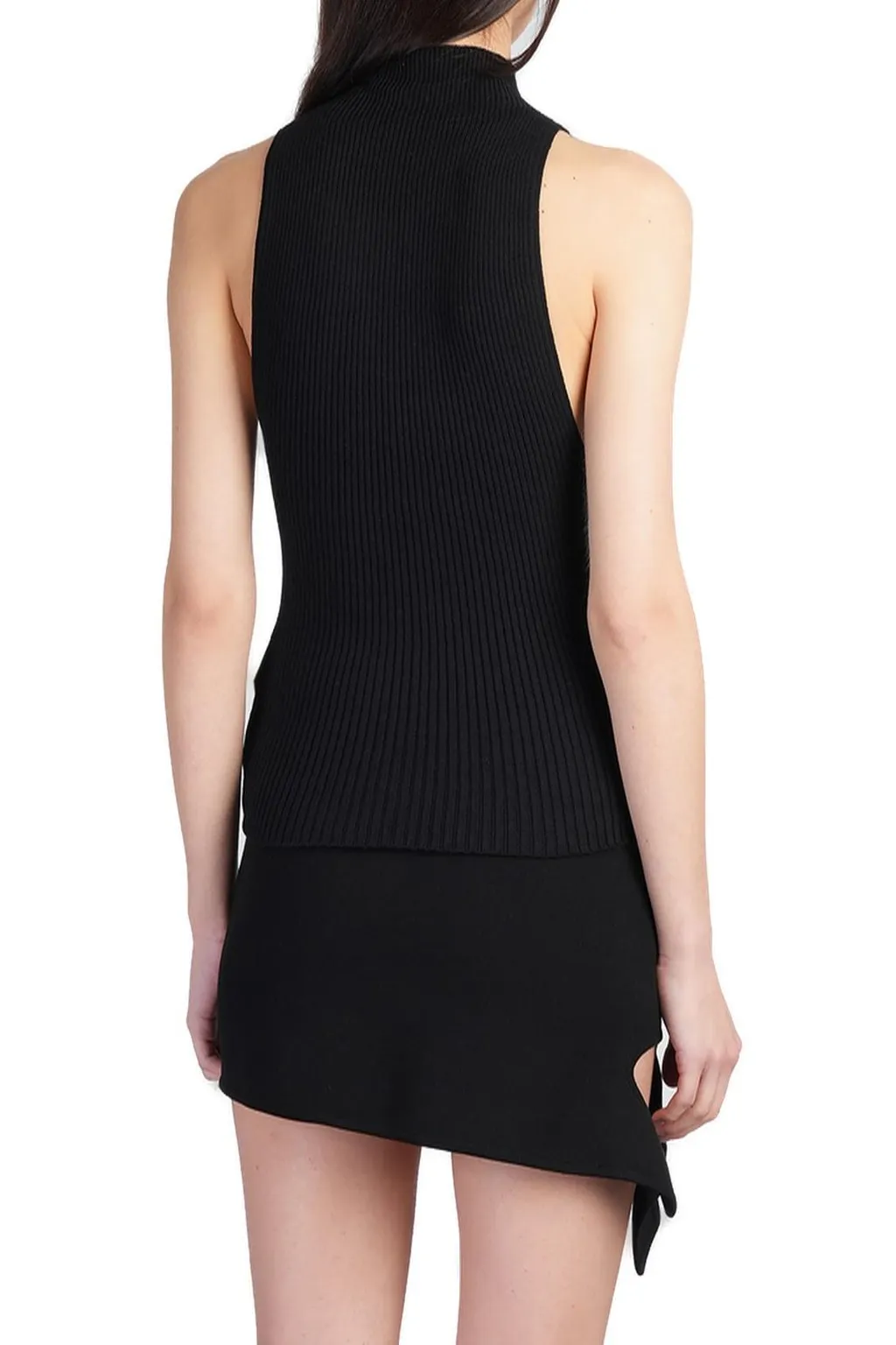 Sleeveless Ribbed-Knit Tank Top