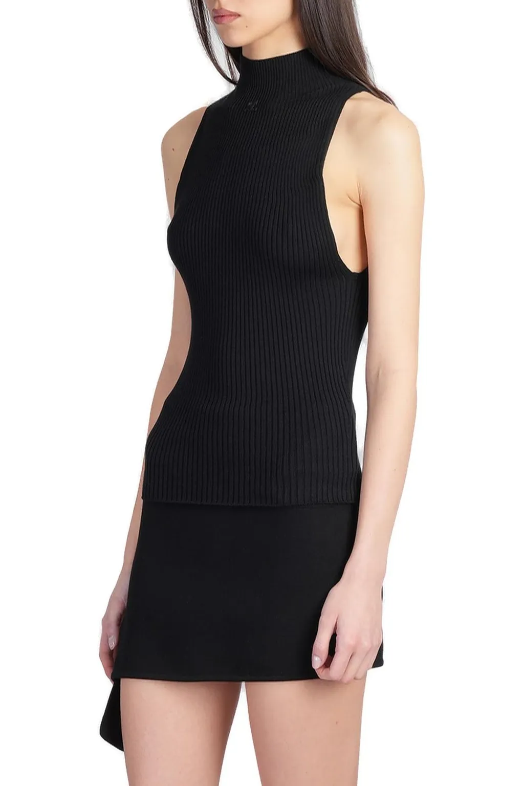 Sleeveless Ribbed-Knit Tank Top