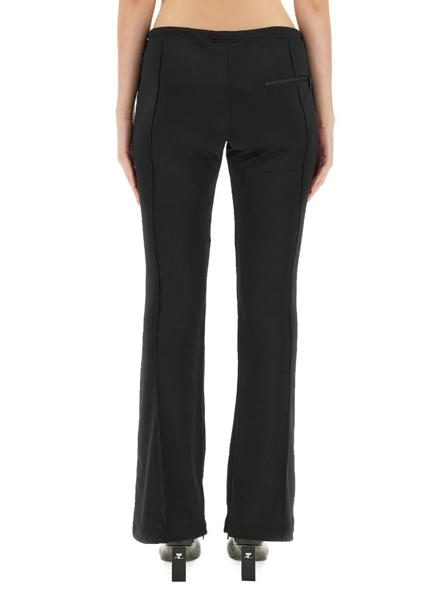 Drawstring Pleated Bootcut Pants