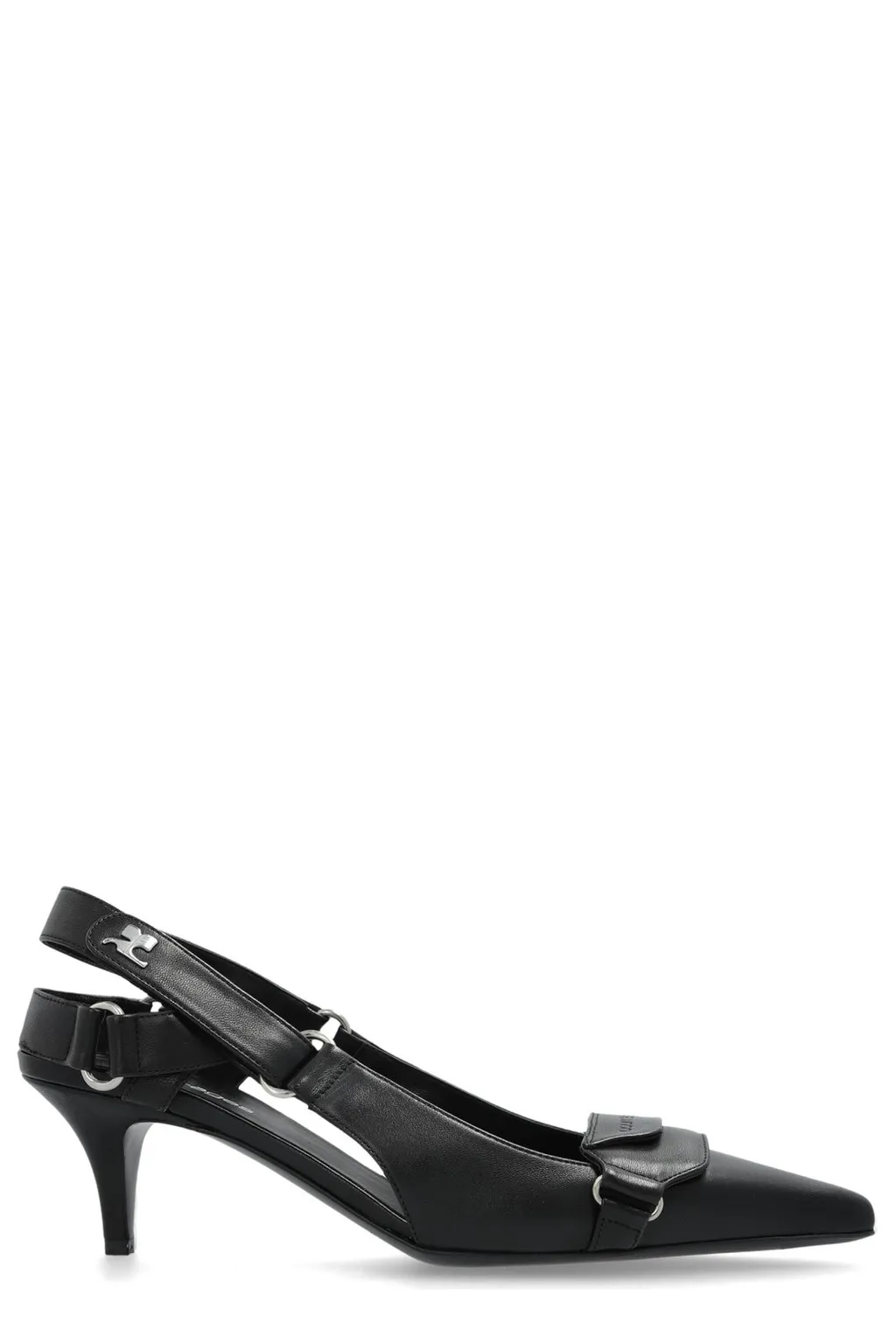 Racer Pointed-Toe Slingback Pumps
