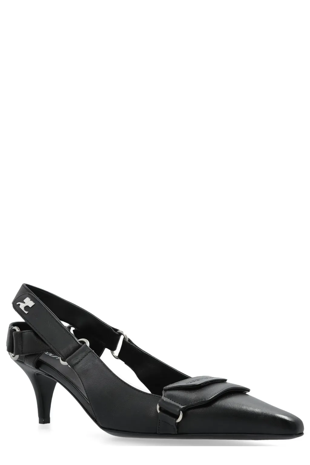 Racer Pointed-Toe Slingback Pumps