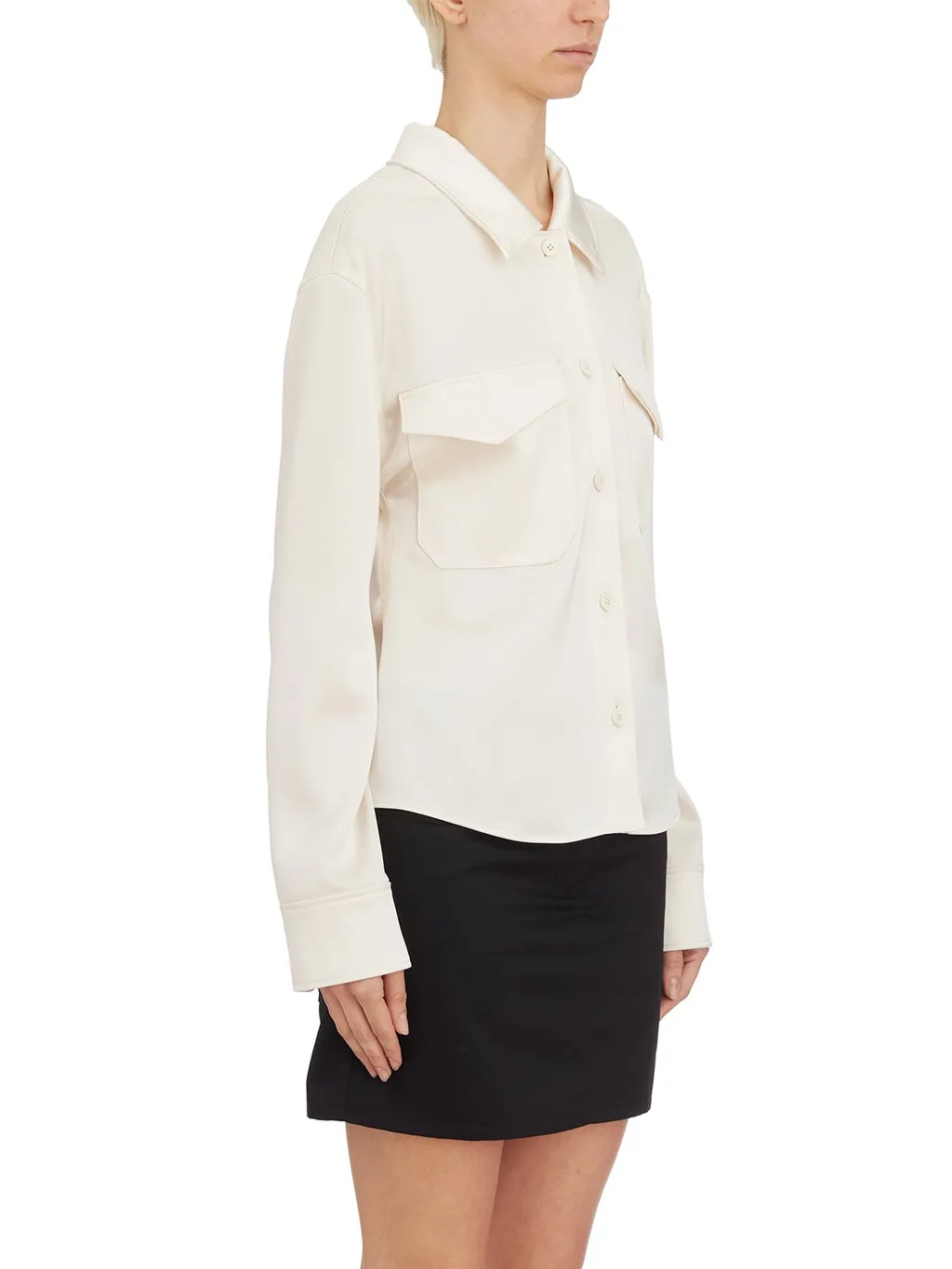 2-Pocket Satin Shirt