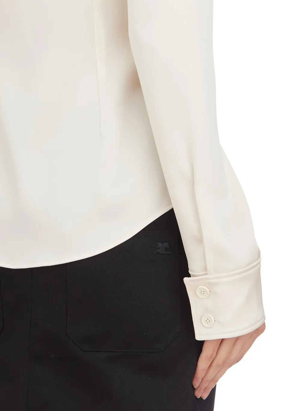 2-Pocket Satin Shirt
