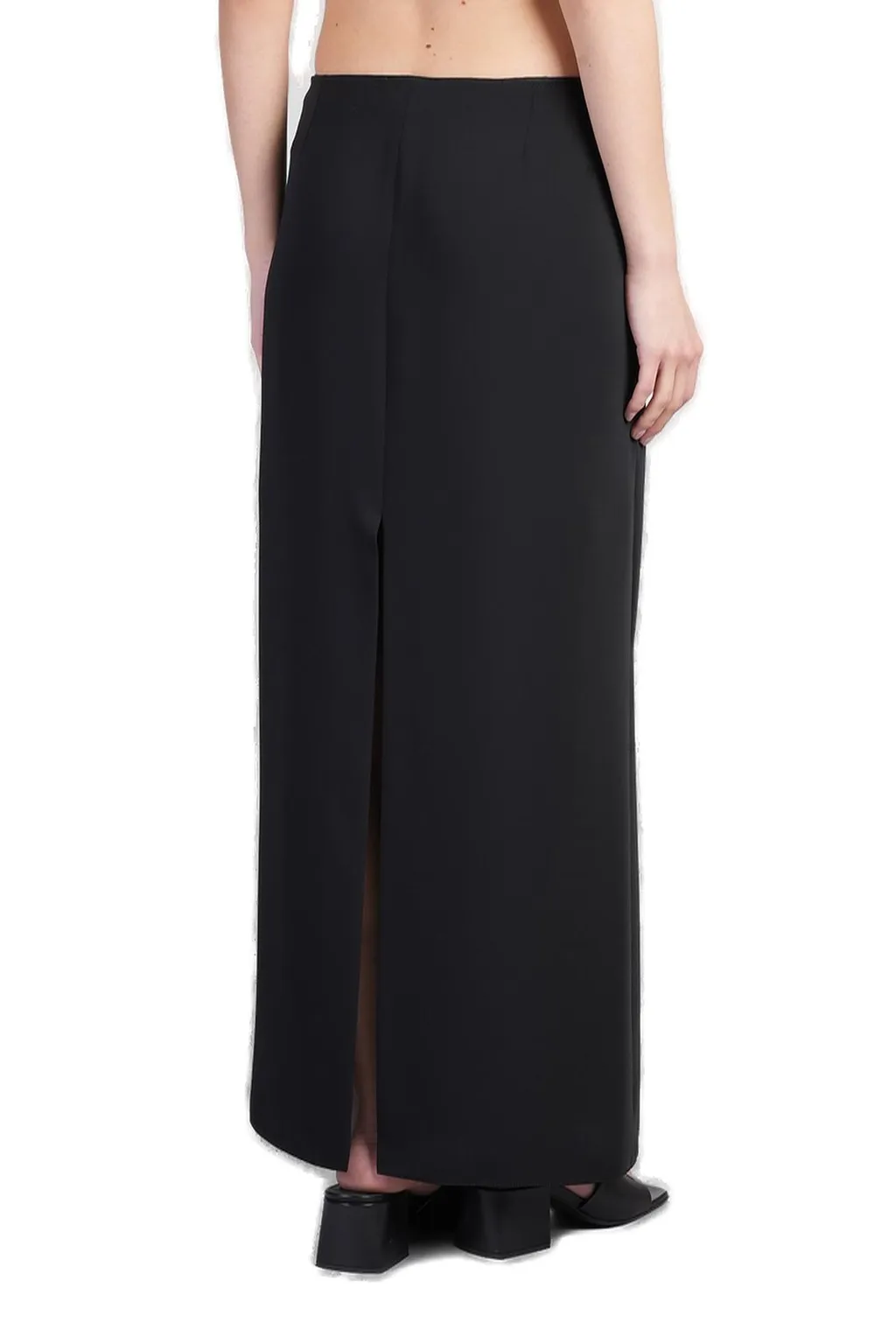 Cut-Out Detailed Rear Slit Maxi Skirt