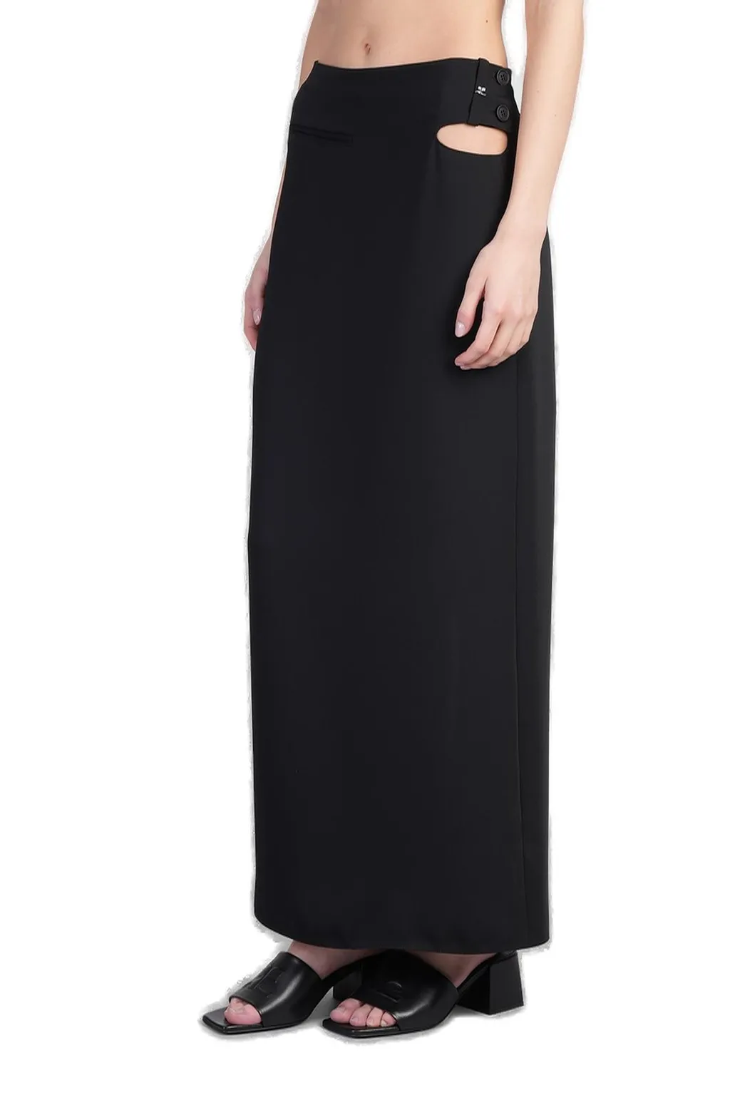 Cut-Out Detailed Rear Slit Maxi Skirt