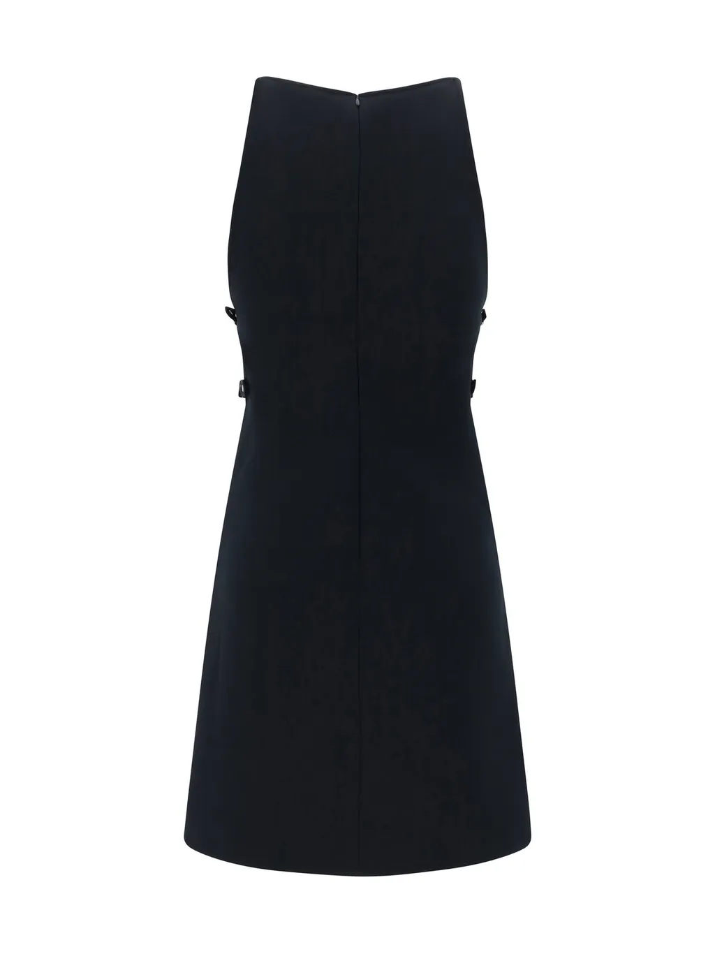Slash Buckle Detailed Twill Dress