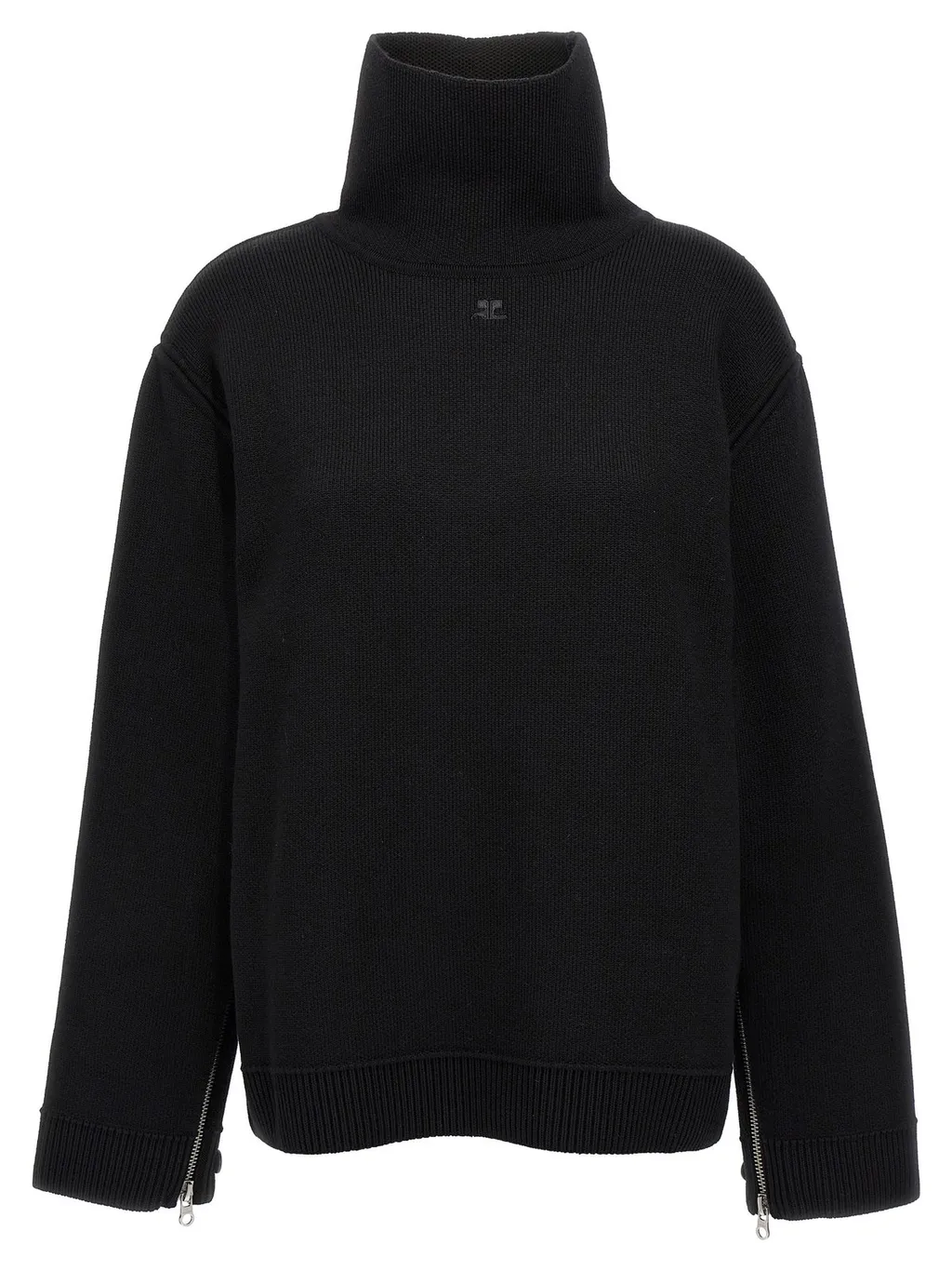 Oversized Mock-Neck Knitted Jumper
