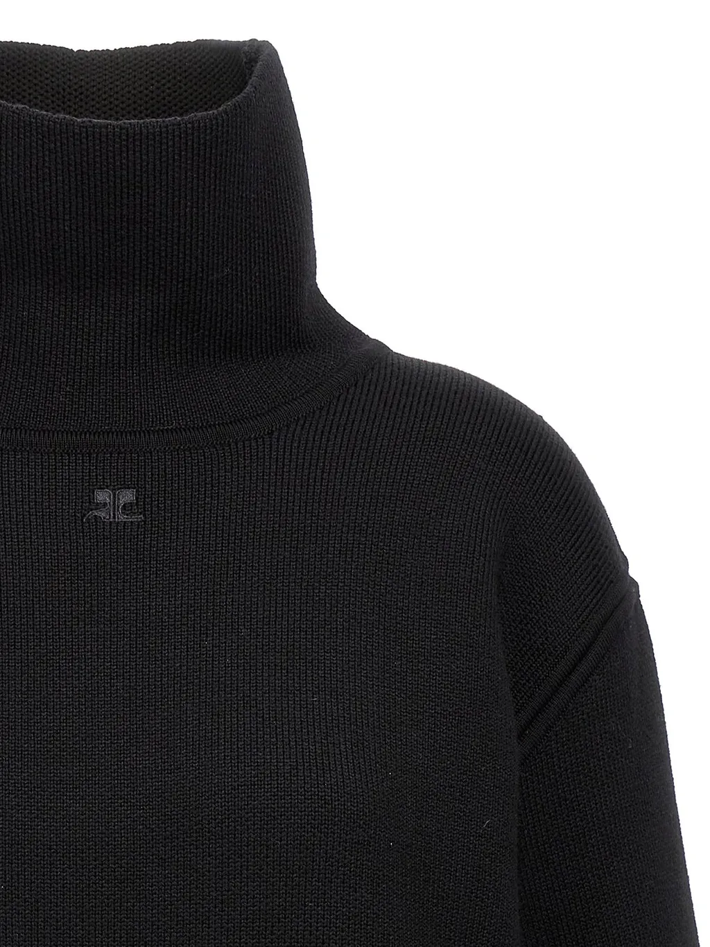 Oversized Mock-Neck Knitted Jumper