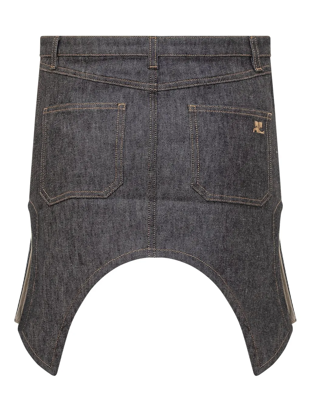 Mid-Rise Asymmetric-Hem Mini Skirt