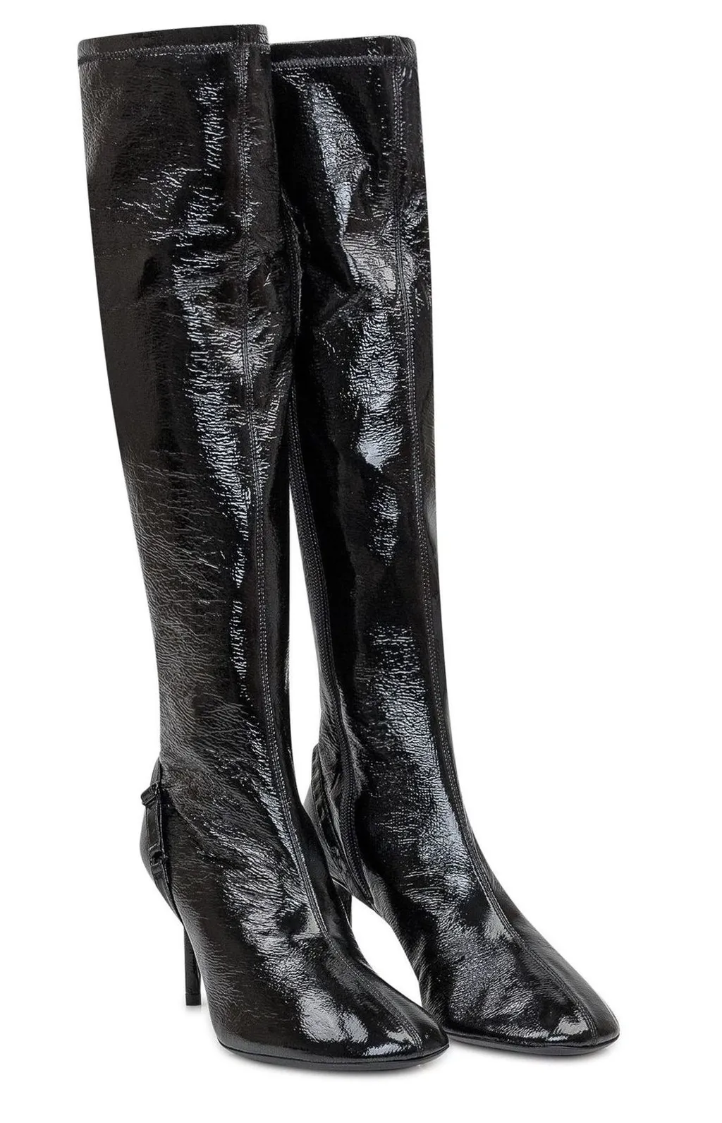 Oblique Zipped Strap Boots