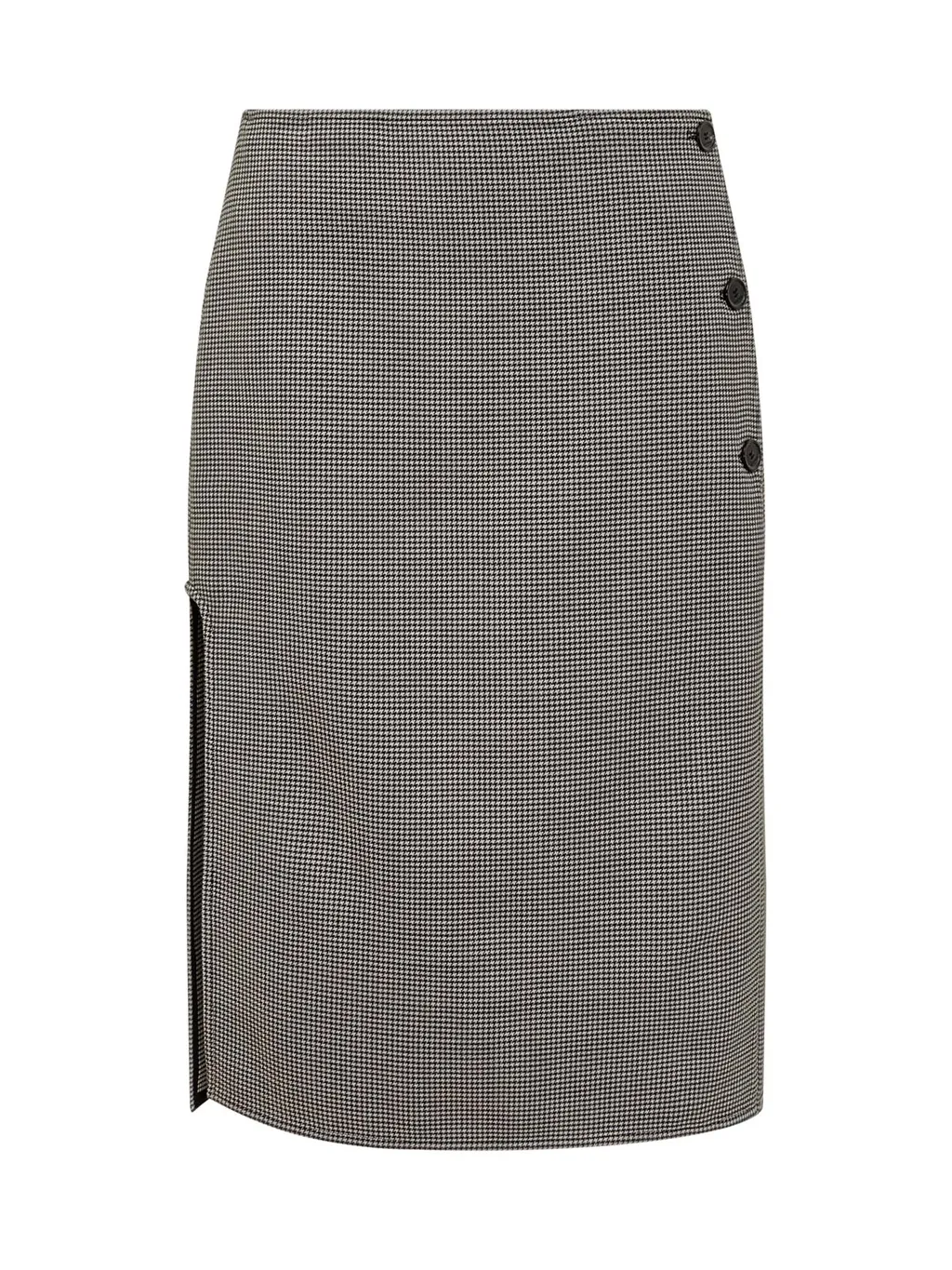 Oblique Houndstooth Midi Skirt