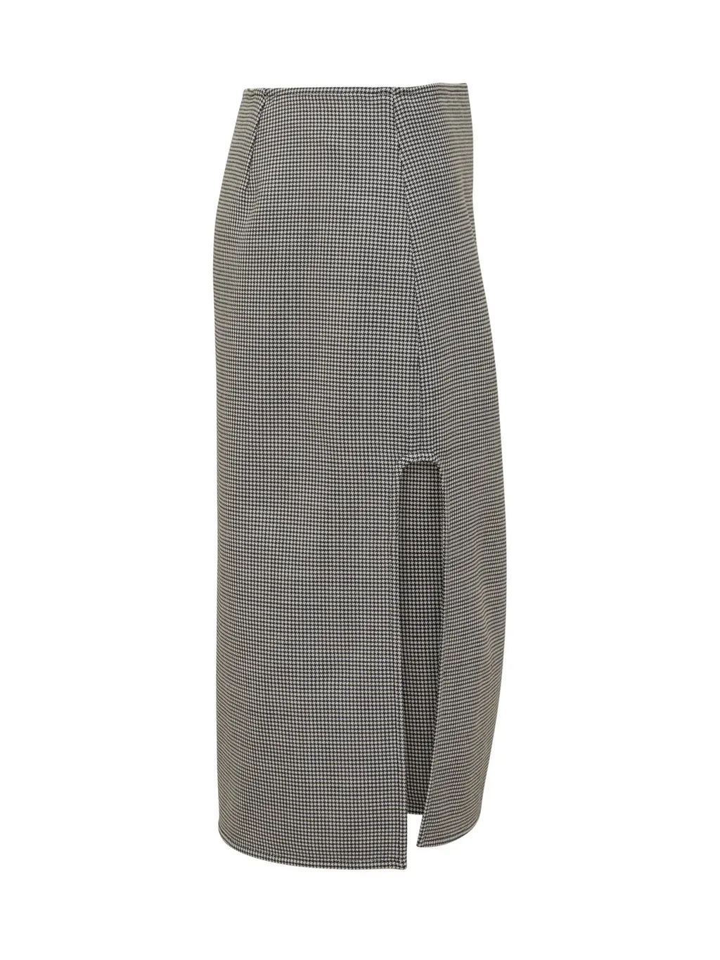 Oblique Houndstooth Midi Skirt
