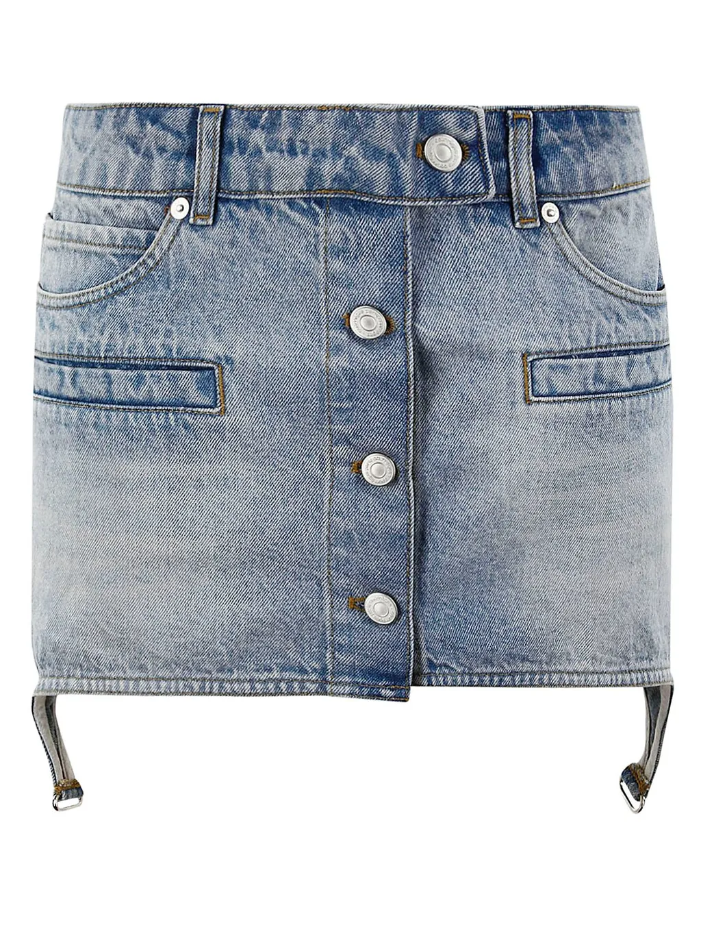 Suspenders Denim Mini Skirt