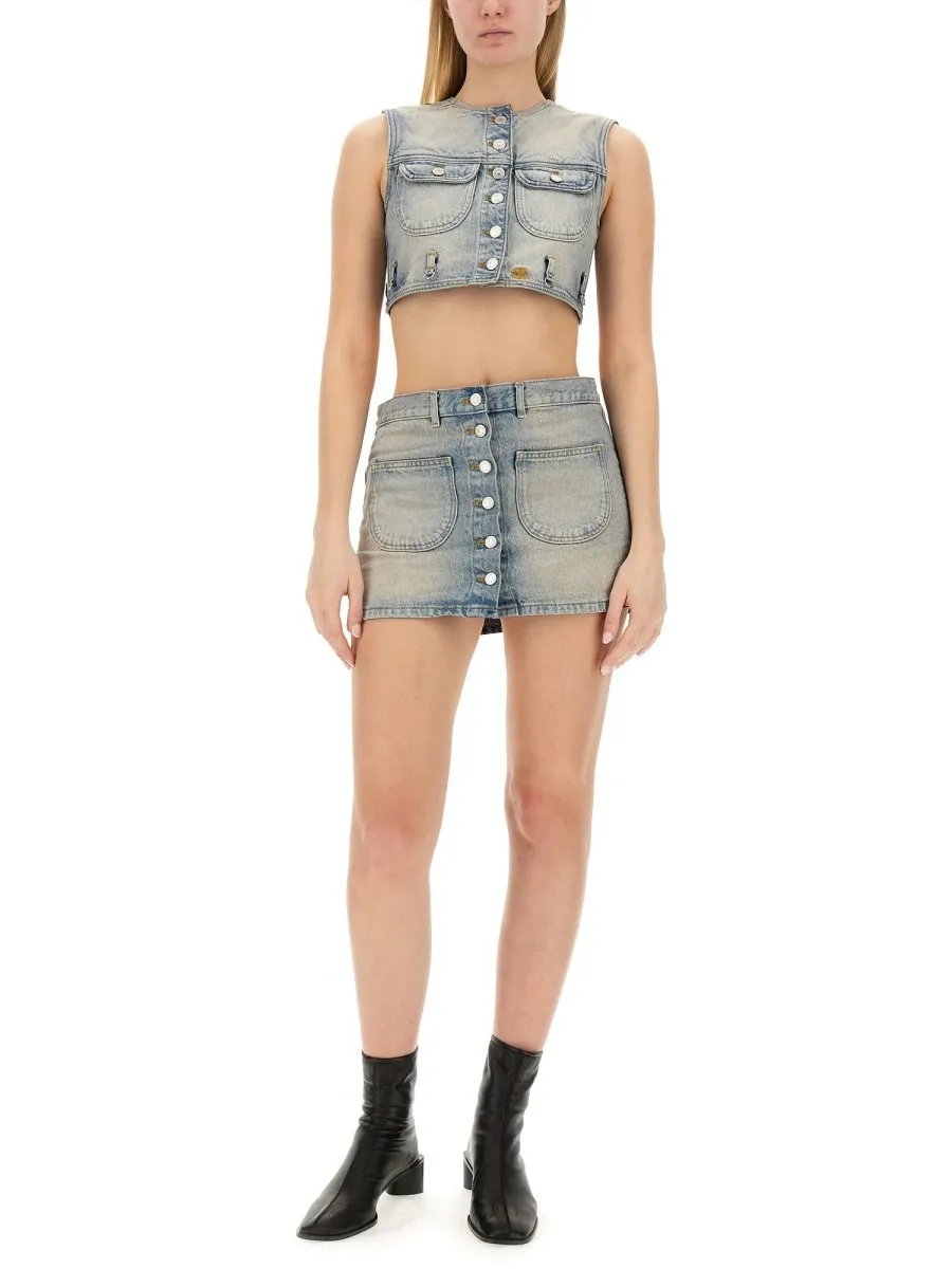 Multiflex Denim Cropped Vest