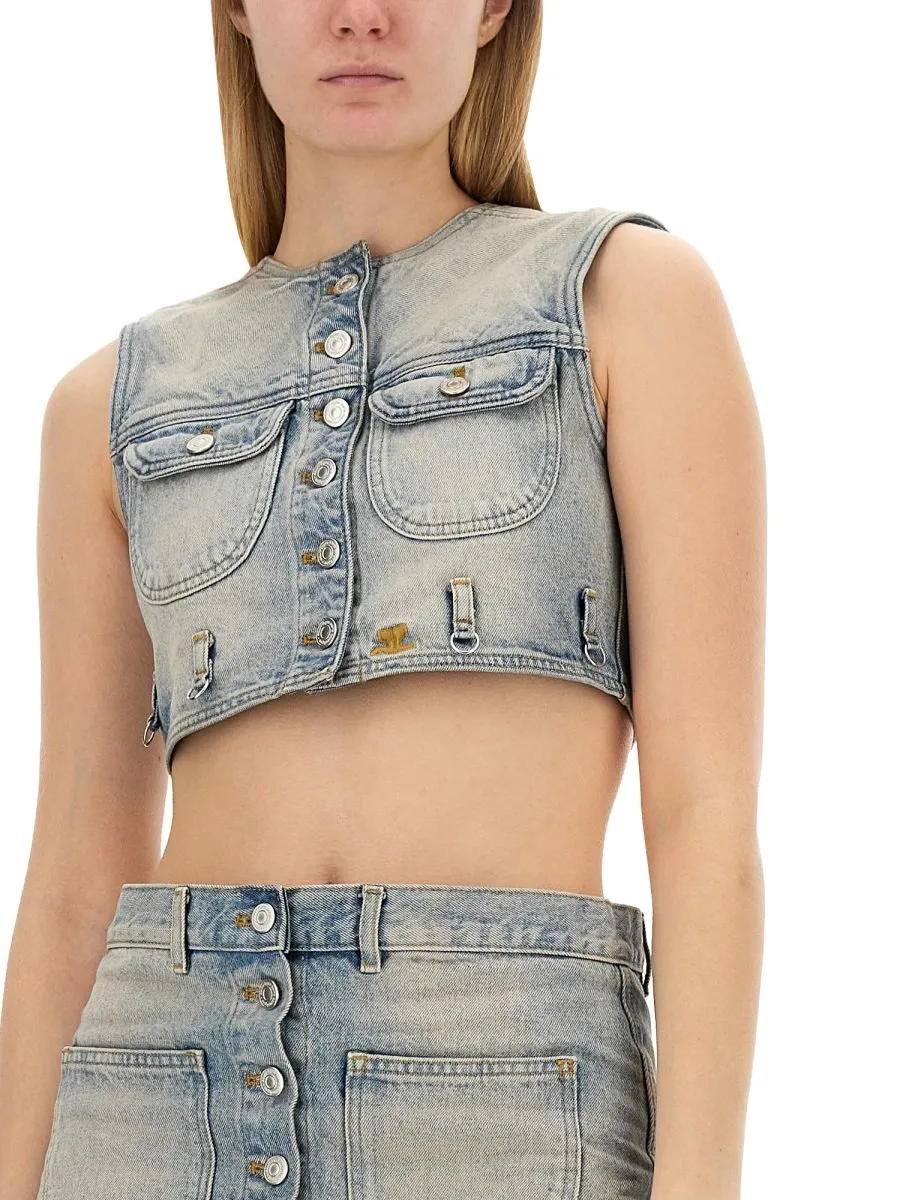 Multiflex Denim Cropped Vest