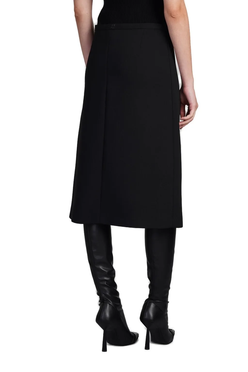 Heritage Crepe-Texture A-Line Midi Skirt