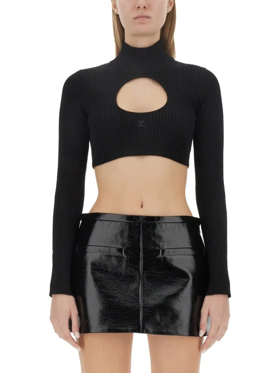 Cut-Out High Neck Jumper