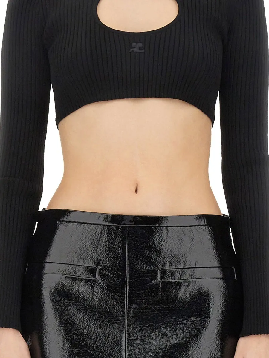 Cut-Out High Neck Jumper