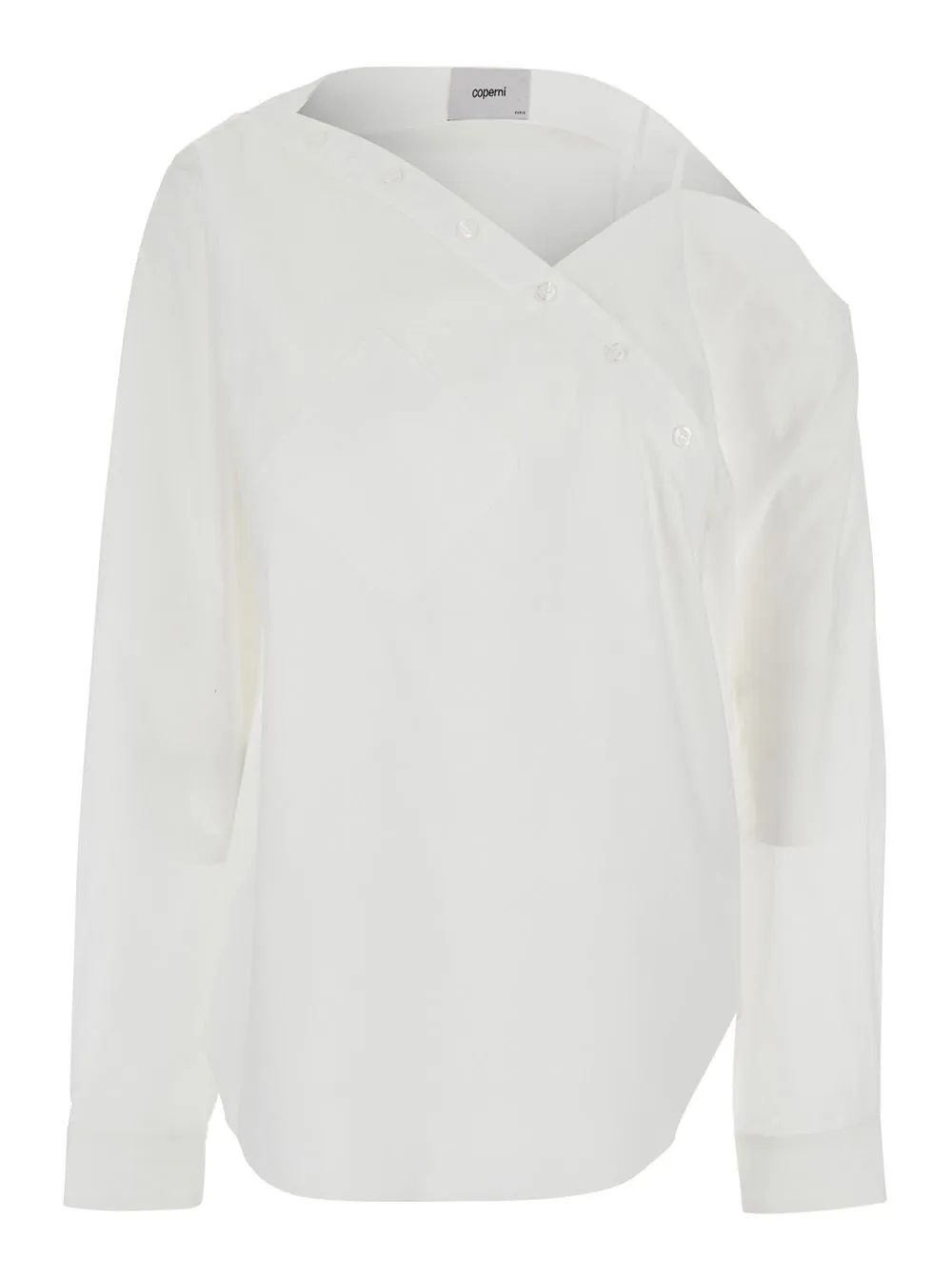 Asymmetric Buttoned Heart Shirt
