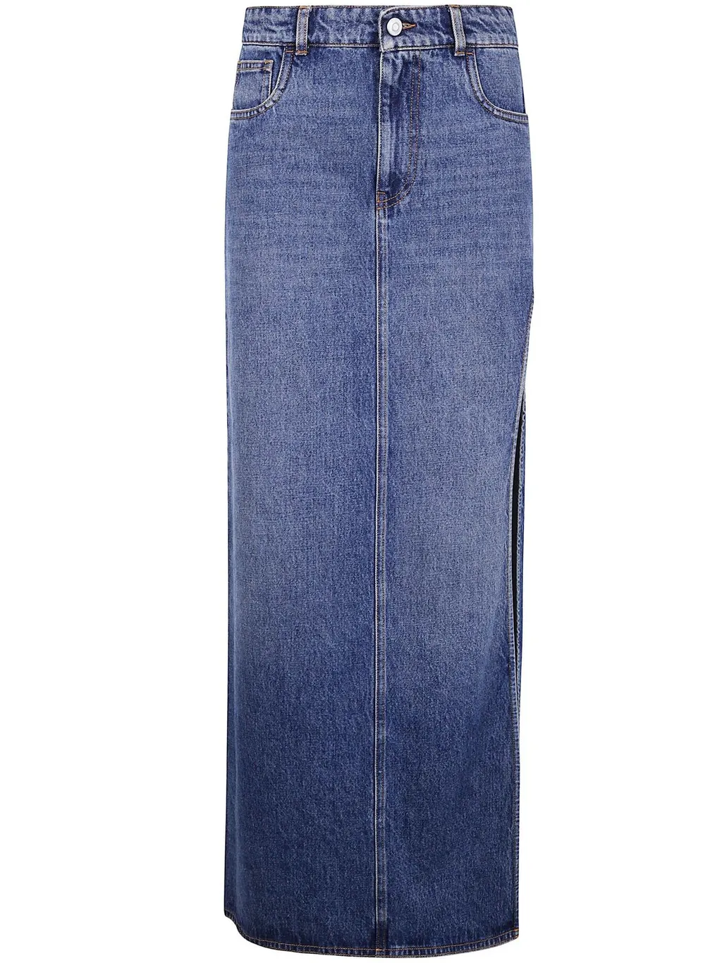 Garder Side-Split Belted Denim Skirt