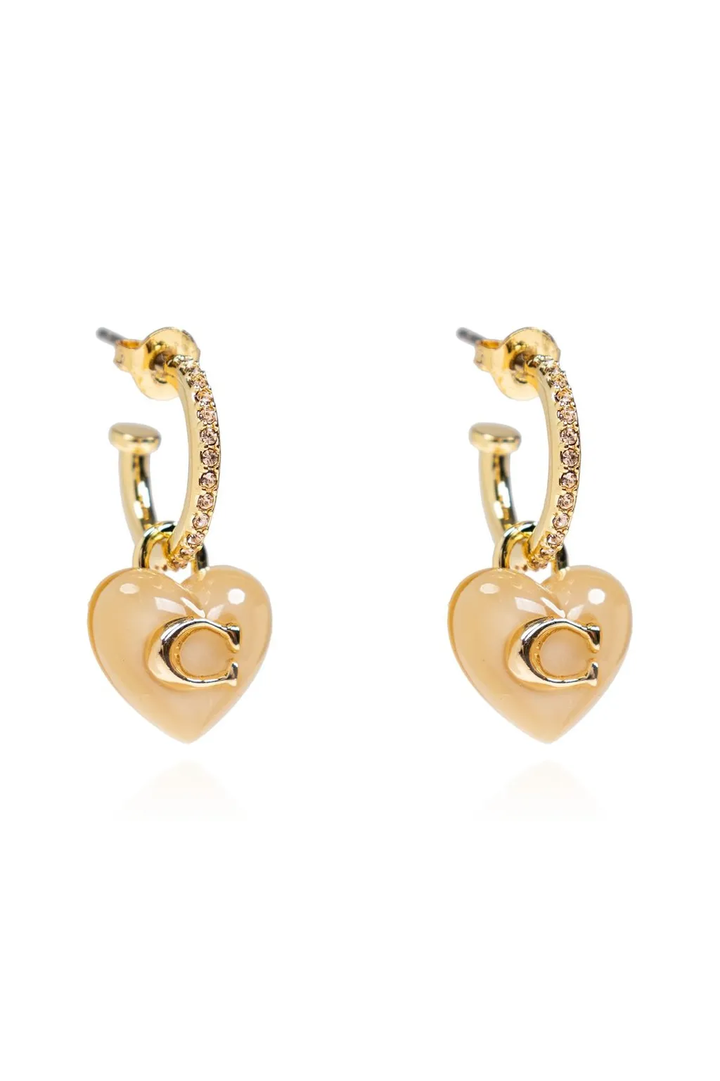 Heart Logo Plaque Pendant Earrings