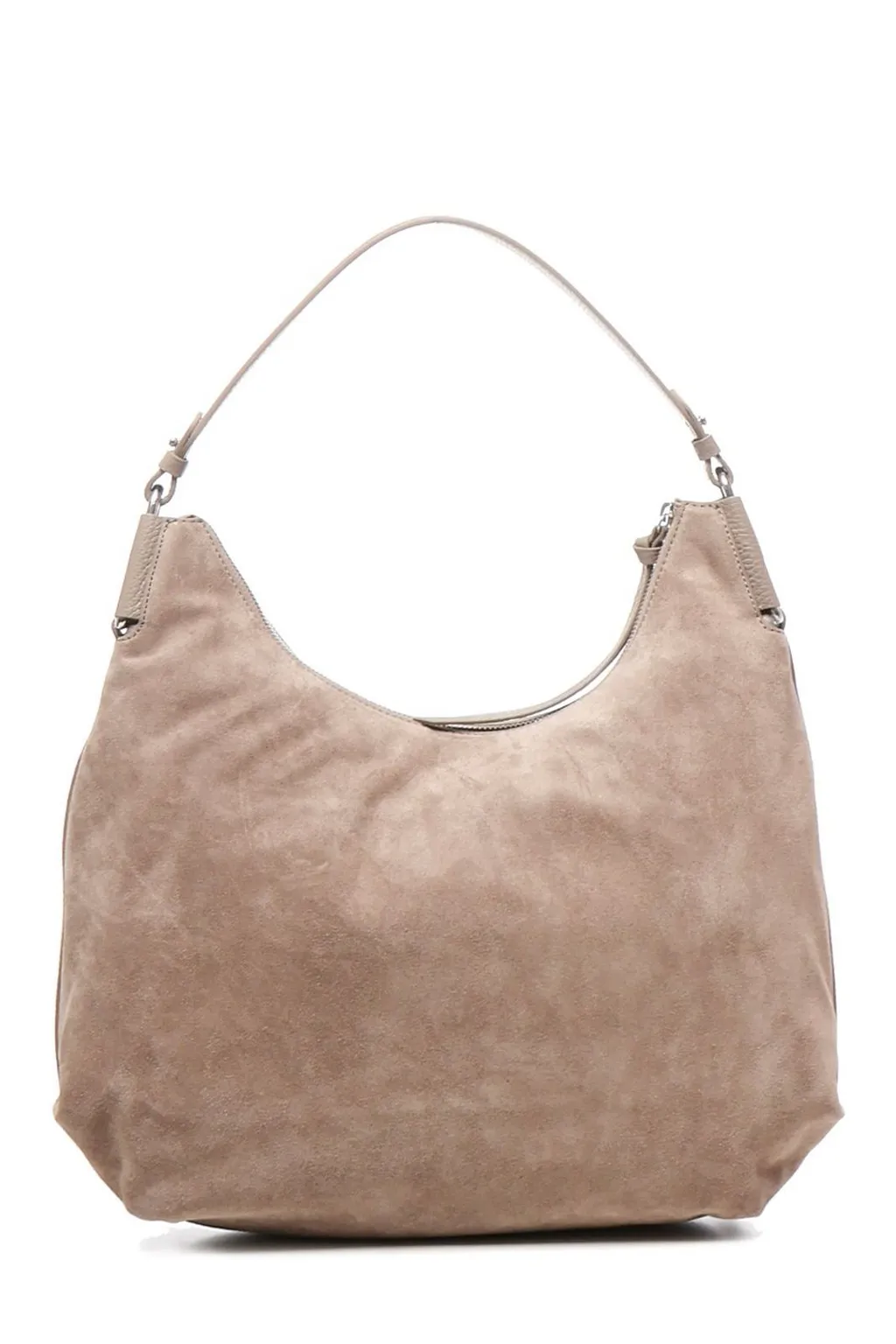 Logo Printed Brushed Hobo Bag