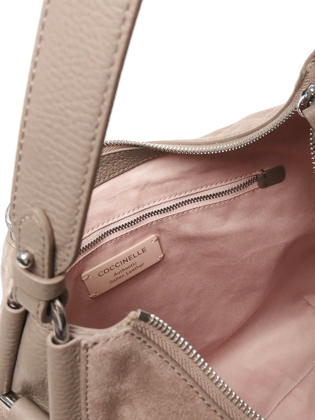 Logo Printed Brushed Hobo Bag