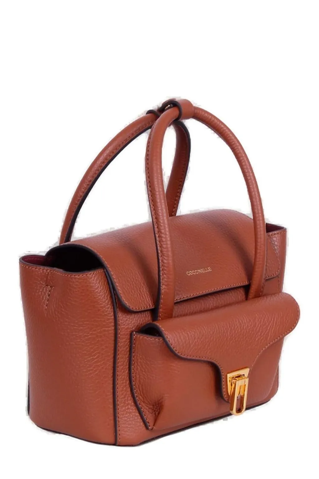 Logo Stamp Foldover Top Tote Bag