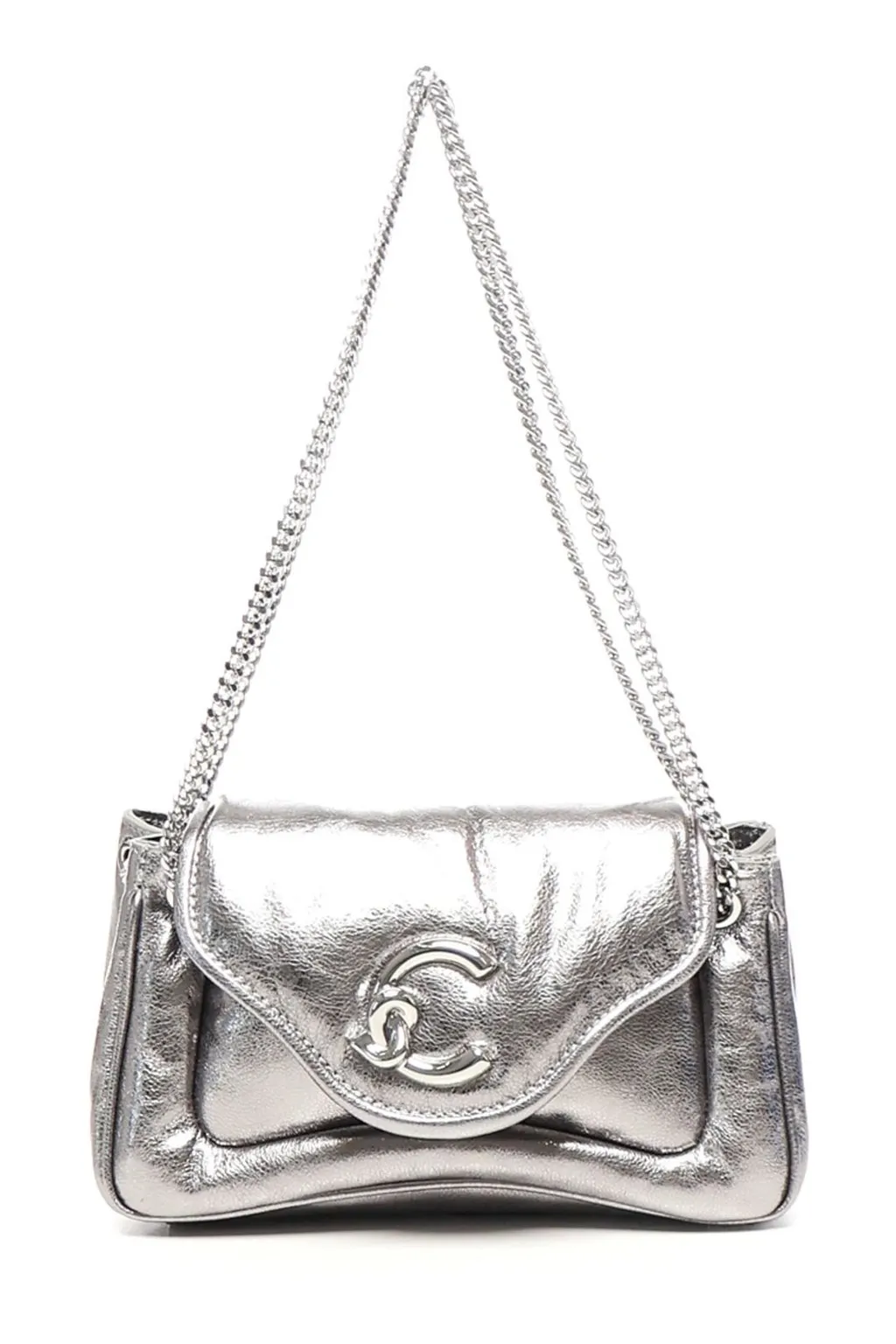 Logo Plaque Foldover Top Shoulder Bag