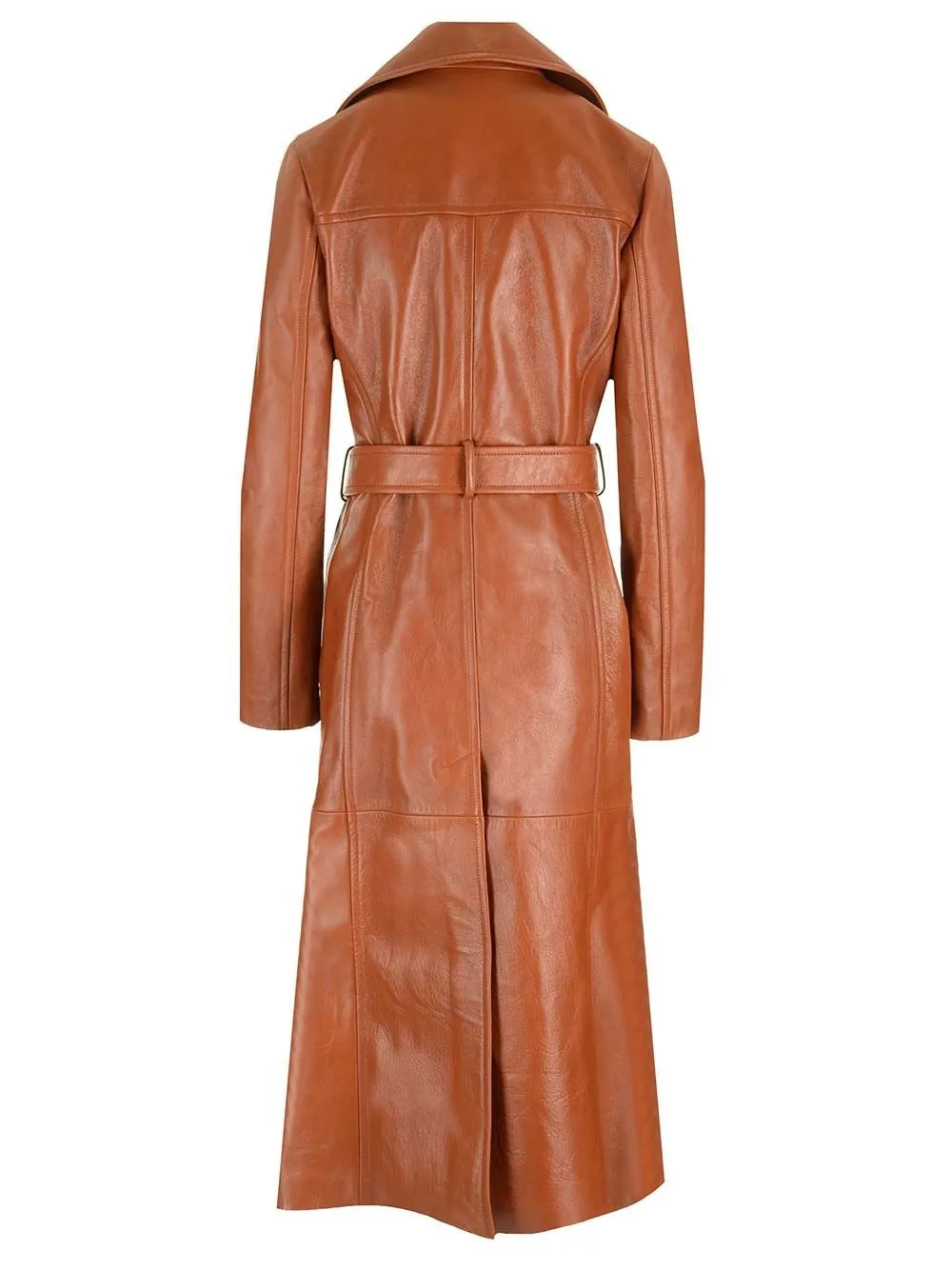 Belted Utilitarian Leather Trench Coat