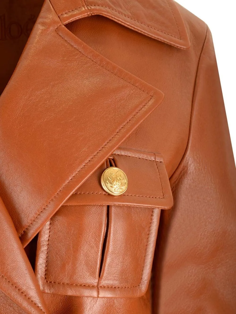 Belted Utilitarian Leather Trench Coat