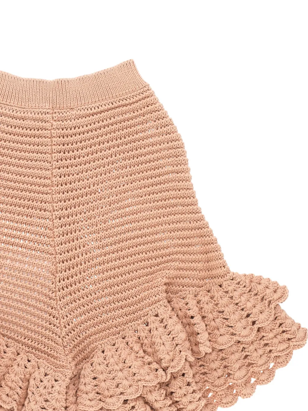 Crochet Knit Ruffled Mini Shorts